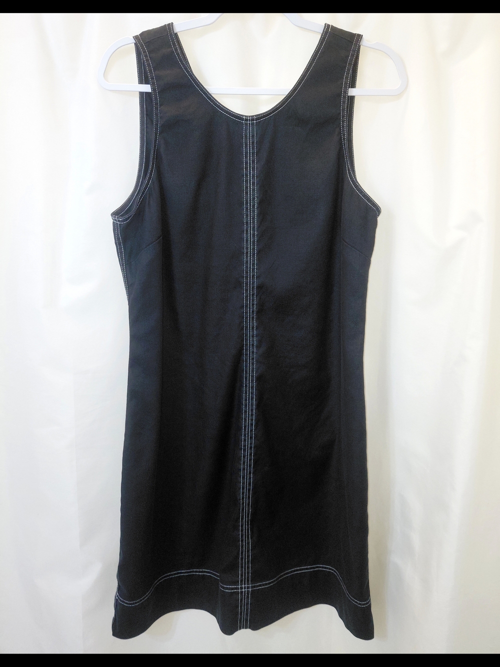 EUC SZ L Tommy Bahama Black Palm-A-Dora Sleeveless Sheath Dress Linen Tencel - Picture 3 of 12